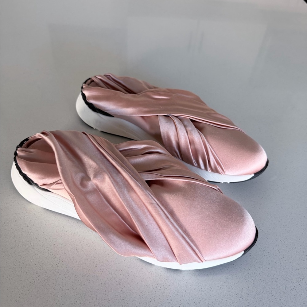 Casadei Pink Satin slip on gym shoe size 41